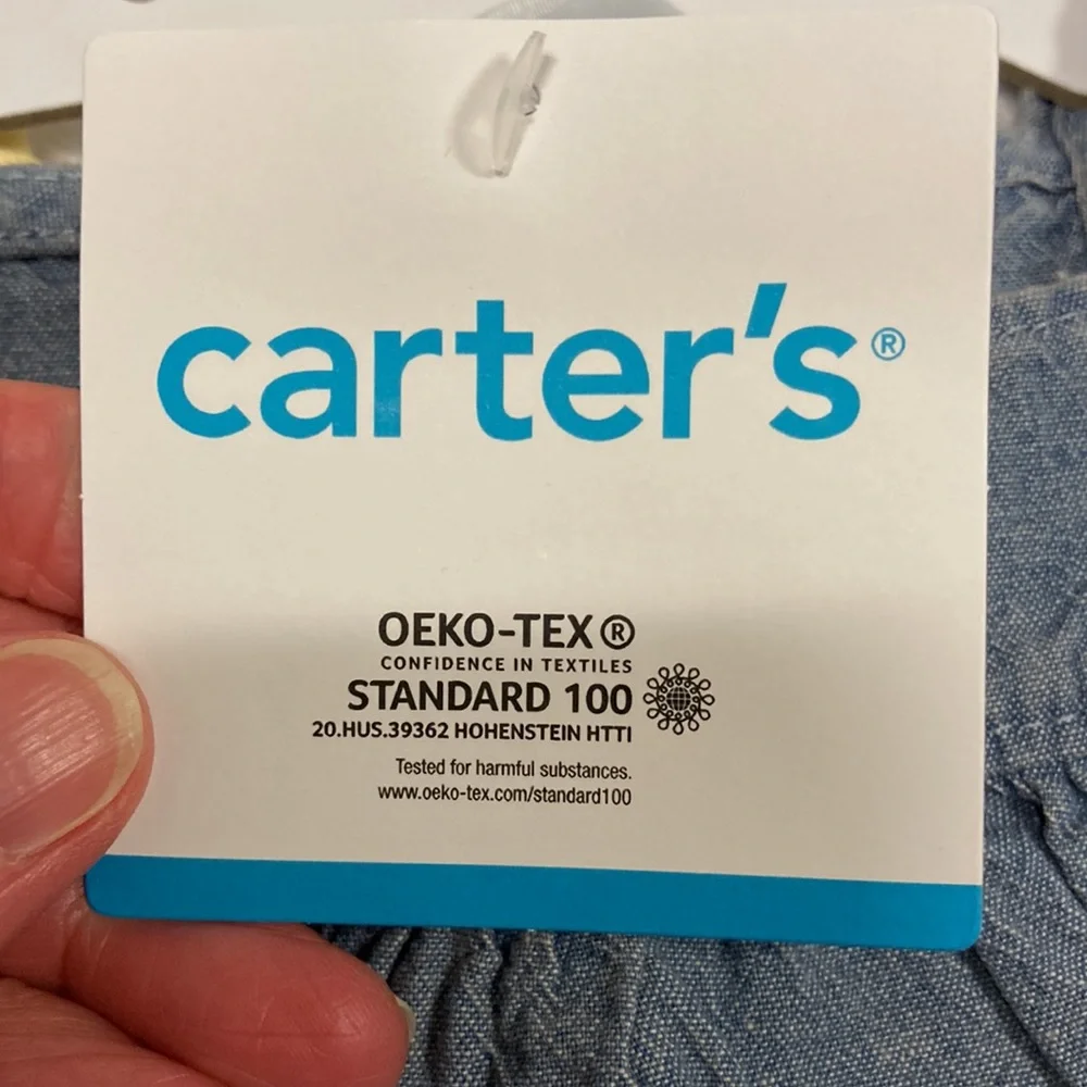 NWT Carters 9 month denim look chambray set, butterfly set